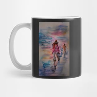 A Walk by the Sea Watercolor Dream Art Mug